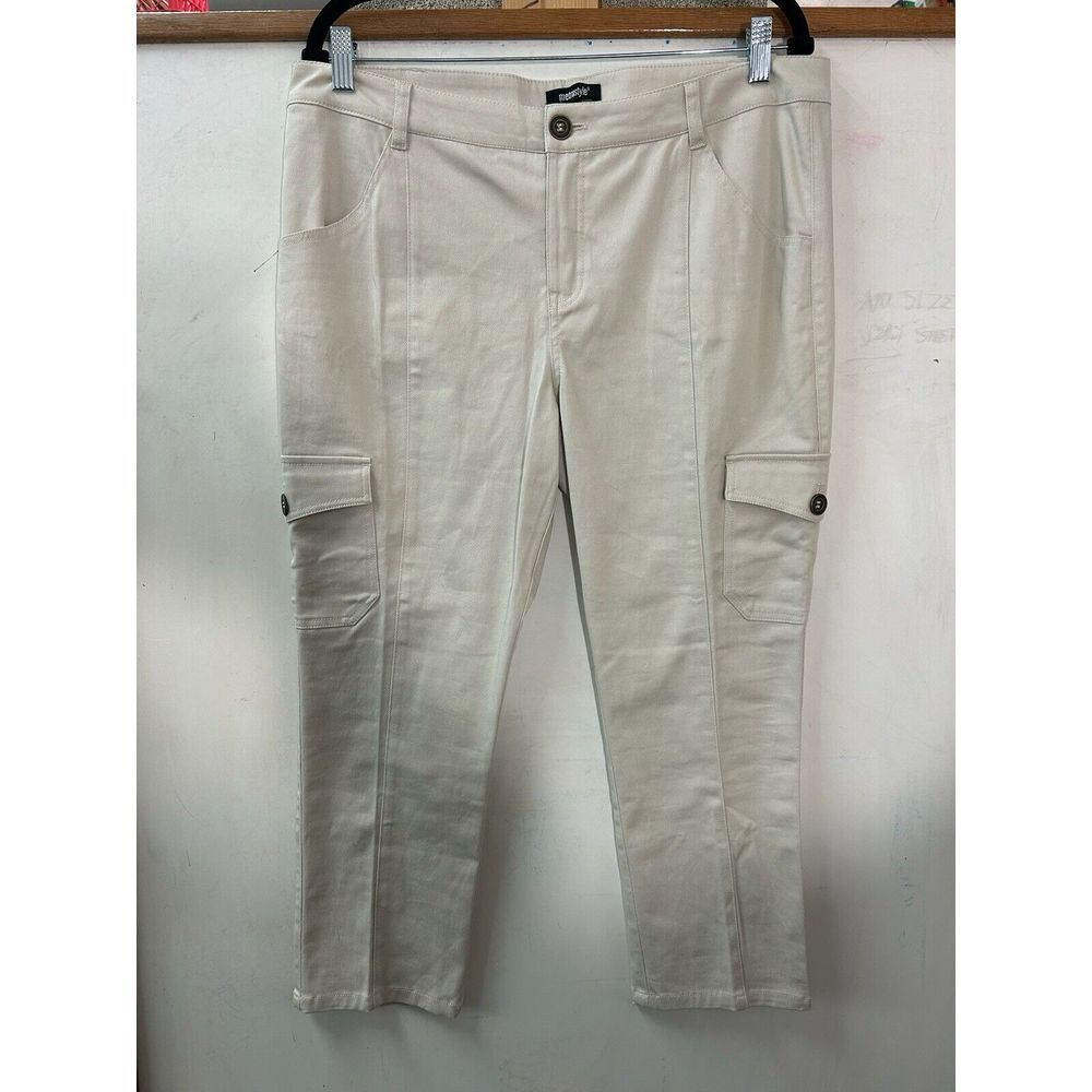 Metrostyle Womens Beige Cargo Dress‎ Pants Size 14 Pockets